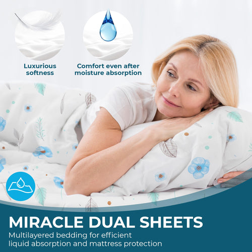 Miracle Dual Sheets - Silent, Waterproof Absorbent Bed Sheets