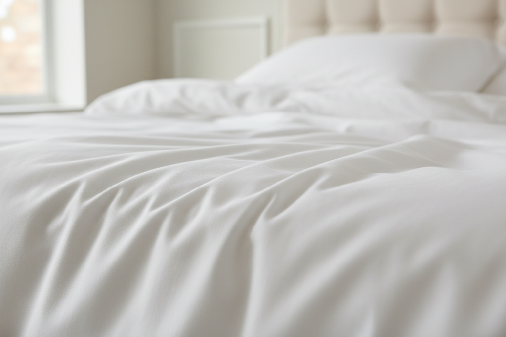 Close-up of soft, comfortable Miracle Dual Sheets fabric - no plastic feel or crinkle